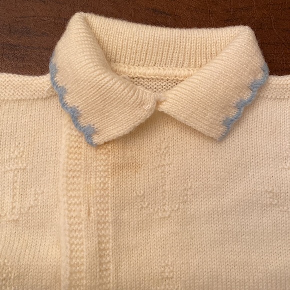 🎉Host Pick 🎉Precious Cream Colored Wool Anchor Motif Sweater with Blue Trim - Picture 3 of 9
